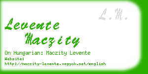 levente maczity business card